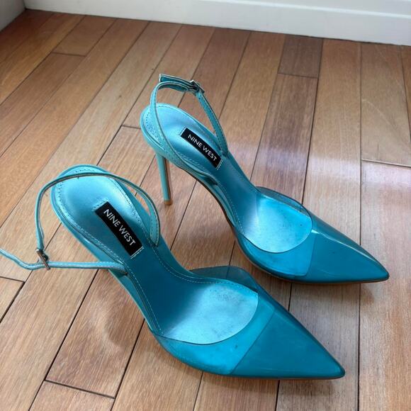 Nine west vintage clear blue slingbacks - Picture 2 of 6